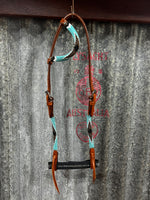 Beaded Leather One Ear Headstall (TCC74060)