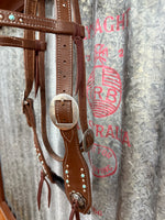 Dutton Browband Headstall (TCCSB-4) - Bronze & Turquoise