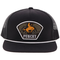 Hooey Punchy Cap - Black w/White & Yellow Patch