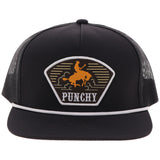 Hooey Punchy Cap - Black w/White & Yellow Patch