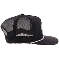 Hooey Punchy Cap - Black w/White & Yellow Patch