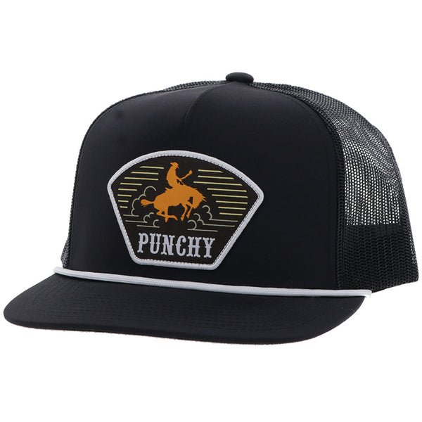 Hooey Punchy Cap - Black w/White & Yellow Patch