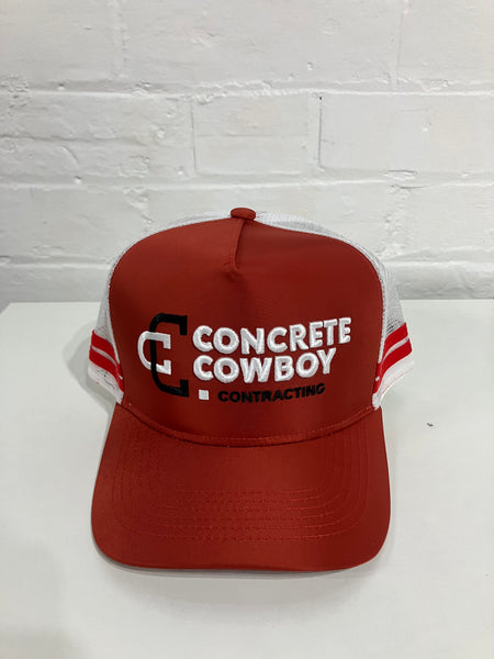 Concrete Cowboy Contracting Trucker Cap - Red