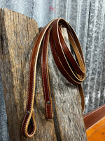 7" X 5/8" Smooth Leather Split Reins (Dark)