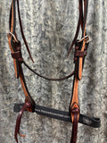 Leather Headstall - 5/8" Roughout Cowboy Knot