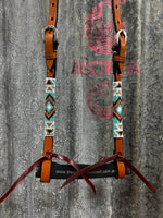Beaded Leather One Ear Headstall (TCC14410)