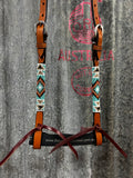 Beaded Leather One Ear Headstall (TCC14410)
