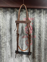 Latigo Browband Headstall with Concho Accents
