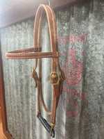 Straight Browband Headstall - Brass Snap Ends