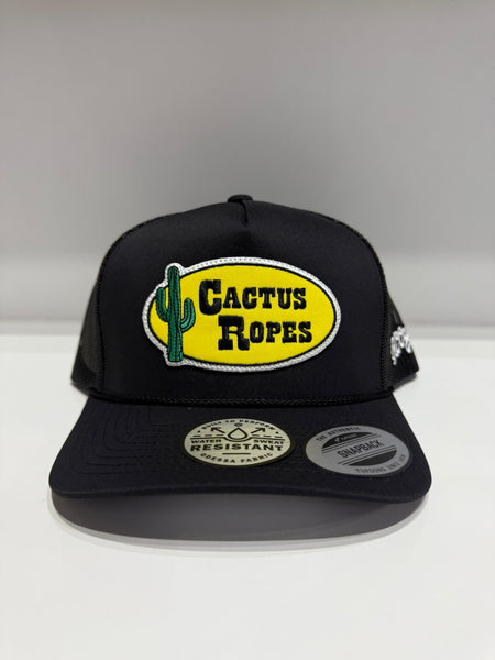Hooey - Cactus Ropes Black/Yellow Oval Patch 5-Panel Trucker