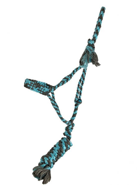 Mule Tape Halter - Brown & Light Blue