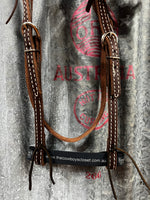 Latigo Browband Headstall with Concho Accents