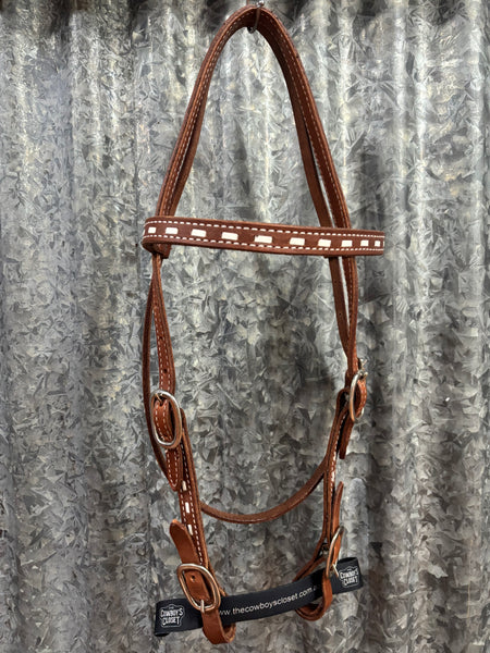 Leather Stitched Browband Headstall