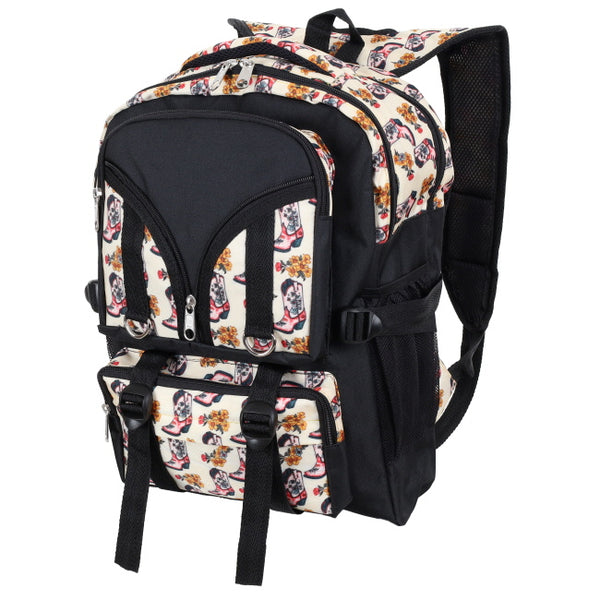 Tactical Backpack - Boots In Bloom Print