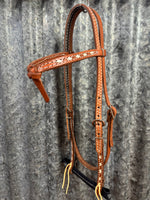 Leather Crossover Headstall - White Buckstitch