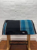 Ortho Equine Saddle Blanket - Bar 8 Black & Turquoise