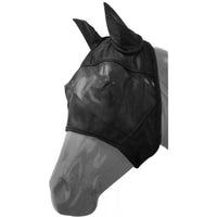 Fleece Lined Fly Mask W/ Ears - Black