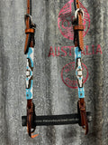 Beaded Leather One Ear Headstall (TCCAJ-625)