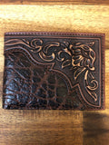 Red Dirt Hat Co Wallet - Floral Embossed Overlay