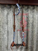 Beaded Leather One Ear Headstall (TCCAJ-644)