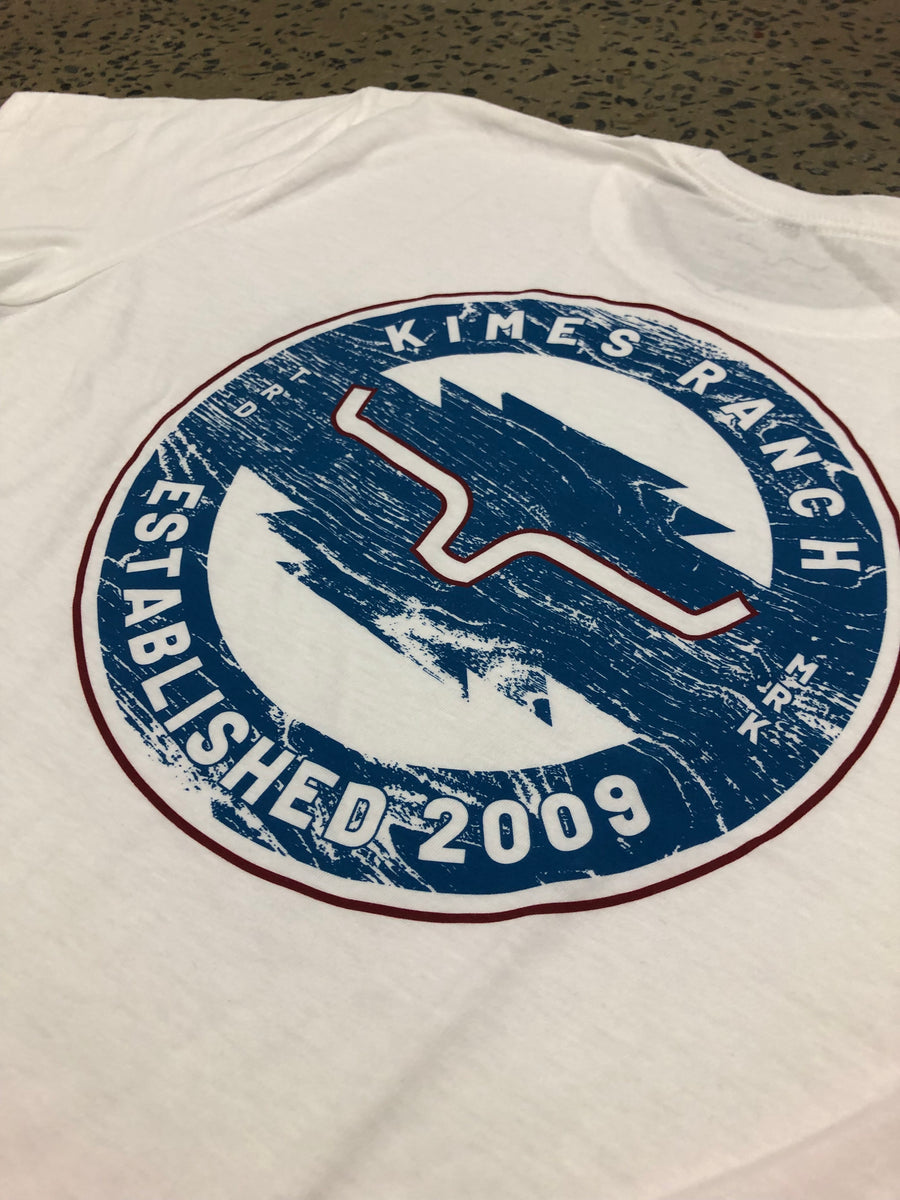 Kimes Ranch Tee - Wood Stamp (White) – The Cowboy's Closet