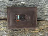 Men's Leather Wallet - Card Wallet with Serape Inlay