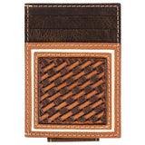 Red Dirt Hat Co Card Case - Basketweave With Bone Inlay
