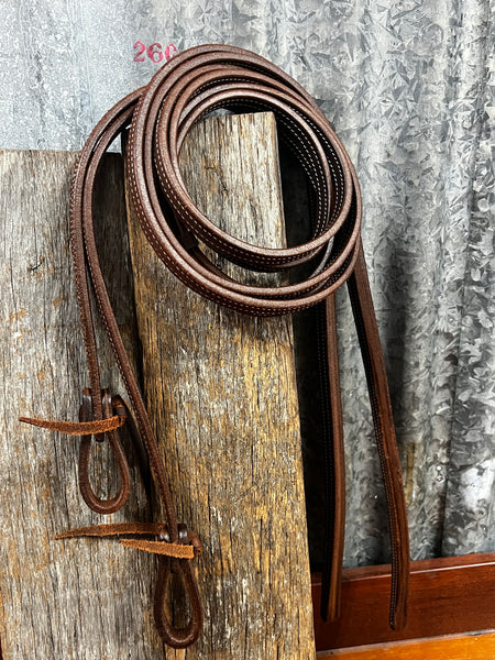 8" X 5/8" Leather Weighted Split Reins