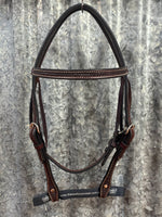 Leather Headstall - 5/8" Rosewood Spider Stamp