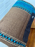 Ortho Equine Saddle Blanket - Bar 8 Chocolate Brown & Turquoise