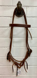 3/4" Browband Headstall - Antique Copper Oval Flower Buckle