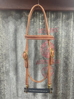 Straight Browband Headstall - Brass Snap Ends