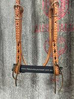Leather Headstall - Brown Buckstitch