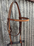 Leather Headstall - 5/8" Roughout Cowboy Knot