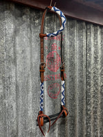 Beaded Leather One Ear Headstall (TCCAJ-644)