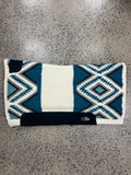 Ortho Equine Contoured Saddle Blanket - Cream/Blue