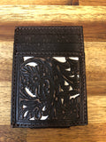 Red Dirt Hat Co Card Case - Brown With Ivory Underlay