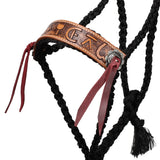 Mule Tape Halter - Leather Branded Noseband