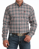 Cinch Men's Western Shirt - Blue Plaid Classic Fit (MTW1106138)