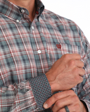 Cinch Men's Western Shirt - Blue Plaid Classic Fit (MTW1106138)