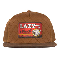 Lazy J Ranch Wear Cap - Brown Quilted Hard Day