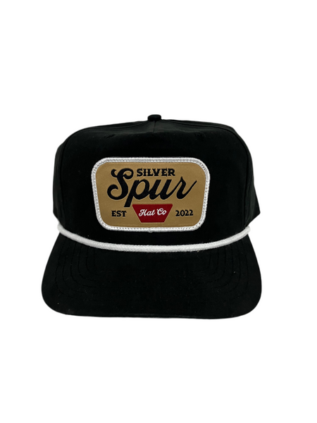 Silver Spur Hat Co - Black Buckskin White Rope Cap