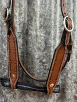 Double Stitched Headstall with Barbed Wire Tooling