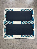 Ortho Equine Contoured Saddle Blanket - Cream/Blue