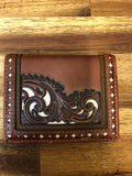 Justin Bifold Wallet - Brown With Tooling