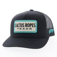 Hooey - Cactus Ropes Black 5-Panel Trucker Tan/Turquiose