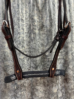 Leather Headstall - 5/8" Rosewood Spider Stamp