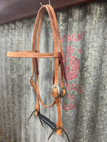 Straight Browband Headstall - Water Loop Ends