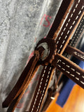 Latigo Browband Headstall with Concho Accents