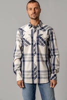 Kimes Ranch - Men's Long Sleeved Shirt Double R (Navy)